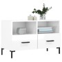 Mueble de TV madera contrachapada blanco brillo 80x36x50 cm en Muebles TV | Comprar online en Foru.es