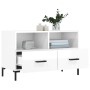 Mueble de TV madera contrachapada blanco brillo 80x36x50 cm en Muebles TV | Comprar online en Foru.es