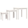 Mesas apilables 3 piezas madera maciza de pino blanco de vidaXL, Mesas auxiliares - Ref: Foro24-824974, Precio: 83,53 €, Desc...