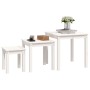 Mesas apilables 3 piezas madera maciza de pino blanco de vidaXL, Mesas auxiliares - Ref: Foro24-824974, Precio: 83,53 €, Desc...