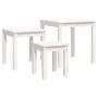 Mesas apilables 3 piezas madera maciza de pino blanco de vidaXL, Mesas auxiliares - Ref: Foro24-824974, Precio: 82,75 €, Desc...
