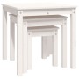 Mesas apilables 3 piezas madera maciza de pino blanco de vidaXL, Mesas auxiliares - Ref: Foro24-824974, Precio: 83,53 €, Desc...