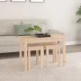 Mesas apilables 3 unidades madera maciza de pino de vidaXL, Mesas auxiliares - Ref: Foro24-824978, Precio: 59,91 €, Descuento: %