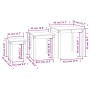 Mesas apilables 3 piezas madera maciza de pino blanco de vidaXL, Mesas auxiliares - Ref: Foro24-824974, Precio: 83,53 €, Desc...