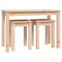 Mesas apilables 3 unidades madera maciza de pino de vidaXL, Mesas auxiliares - Ref: Foro24-824978, Precio: 59,91 €, Descuento: %