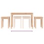 Mesas apilables 3 unidades madera maciza de pino de vidaXL, Mesas auxiliares - Ref: Foro24-824978, Precio: 60,57 €, Descuento: %