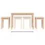 Mesas apilables 3 unidades madera maciza de pino de vidaXL, Mesas auxiliares - Ref: Foro24-824978, Precio: 59,91 €, Descuento: %
