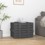 Caja de almacenaje madera maciza de pino gris 58x40,5x42 cm de vidaXL, Cestas para almacenaje - Ref: Foro24-824995, Precio: 6...
