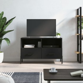 Mueble para TV madera contrachapada negro 80x36x50 cm en Muebles TV | Comprar online en Foru.es