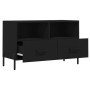 Mueble para TV madera contrachapada negro 80x36x50 cm en Muebles TV | Comprar online en Foru.es