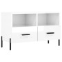 Mueble de TV madera contrachapada blanco brillo 80x36x50 cm en Muebles TV | Comprar online en Foru.es