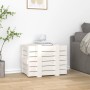Caja de almacenaje madera maciza de pino blanca 58x40,5x42 cm de vidaXL, Cestas para almacenaje - Ref: Foro24-824994, Precio:...