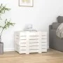 Caja de almacenaje madera maciza de pino blanca 58x40,5x42 cm de vidaXL, Cestas para almacenaje - Ref: Foro24-824994, Precio:...