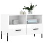 Mueble de TV madera contrachapada blanco brillo 80x36x50 cm en Muebles TV | Comprar online en Foru.es