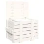 Caja de almacenaje madera maciza de pino blanca 58x40,5x42 cm de vidaXL, Cestas para almacenaje - Ref: Foro24-824994, Precio:...