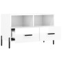 Mueble de TV madera contrachapada blanco brillo 80x36x50 cm en Muebles TV | Comprar online en Foru.es