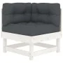 Corner sofa with solid white pine wood cushions by vidaXL, Modular outdoor sofas - Ref: Foro24-825423, Price: 85,20 €, Discou...