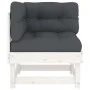 Corner sofa with solid white pine wood cushions by vidaXL, Modular outdoor sofas - Ref: Foro24-825423, Price: 85,20 €, Discou...