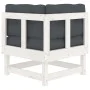 Corner sofa with solid white pine wood cushions by vidaXL, Modular outdoor sofas - Ref: Foro24-825423, Price: 85,20 €, Discou...
