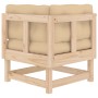 Sofá esquinero con cojines madera maciza de pino de vidaXL, Sofás modulares de exterior - Ref: Foro24-825422, Precio: 130,38 ...