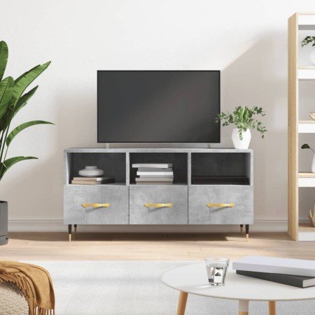 Mueble de TV madera de ingeniería gris hormigón 102x36x50 cm en Muebles TV | Comprar online en Foru.es
