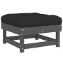 Garden stool with solid gray pine wood cushion by vidaXL, Modular outdoor sofas - Ref: Foro24-825438, Price: 83,97 €, Discoun...