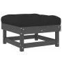 Garden stool with solid gray pine wood cushion by vidaXL, Modular outdoor sofas - Ref: Foro24-825438, Price: 83,97 €, Discoun...