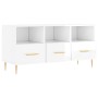 Mueble de TV madera contrachapada blanco brillo 102x36x50 cm en Muebles TV | Comprar online en Foru.es