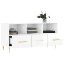 Mueble de TV madera contrachapada blanco brillo 102x36x50 cm en Muebles TV | Comprar online en Foru.es