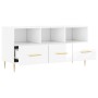 Mueble de TV madera contrachapada blanco brillo 102x36x50 cm en Muebles TV | Comprar online en Foru.es