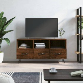 Mueble de TV madera de ingeniería marrón roble 102x36x50 cm en Muebles TV | Comprar online en Foru.es