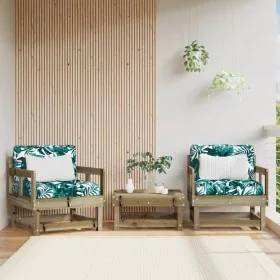 Sillones de jardín con cojines 2 uds madera de pino impregnada de vidaXL, Sofás modulares de exterior - Ref: Foro24-825449, P...