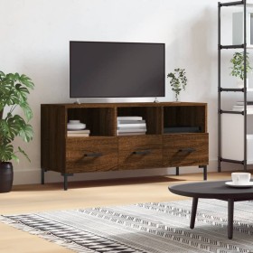 Mueble de TV madera de ingeniería marrón roble 102x36x50 cm en Muebles TV | Comprar online en Foru.es