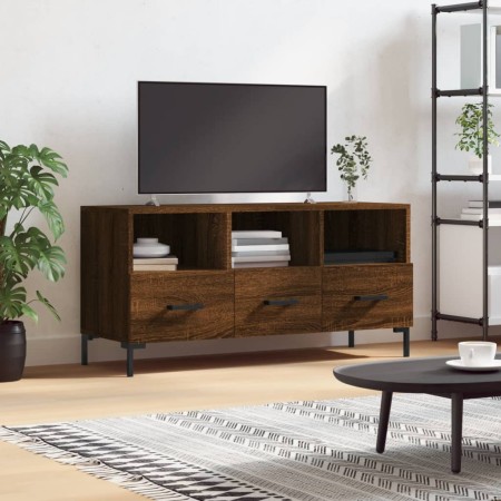 Mueble de TV madera de ingeniería marrón roble 102x36x50 cm en Muebles TV | Comprar online en Foru.es