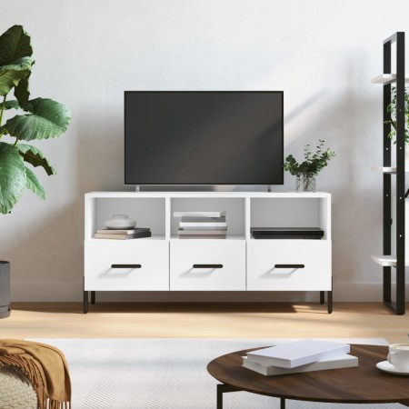 Mueble de TV madera de ingeniería blanco 102x36x50 cm en Muebles TV | Comprar online en Foru.es