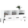 Mueble de TV madera contrachapada blanco brillo 102x36x50 cm en Muebles TV | Comprar online en Foru.es