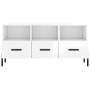 Mueble de TV madera contrachapada blanco brillo 102x36x50 cm en Muebles TV | Comprar online en Foru.es