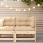 Sofá esquinero con cojines madera maciza de pino de vidaXL, Sofás modulares de exterior - Ref: Foro24-825541, Precio: 94,44 €...