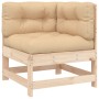 Sofá esquinero con cojines madera maciza de pino de vidaXL, Sofás modulares de exterior - Ref: Foro24-825541, Precio: 94,44 €...