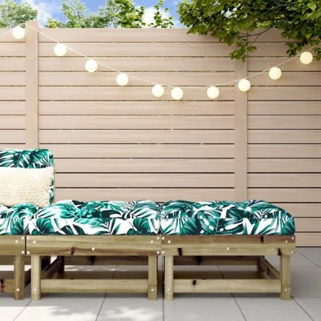 Taburetes de jardín con cojines 2 uds madera de pino impregnada de vidaXL, Sofás modulares de exterior - Ref: Foro24-825470, ...