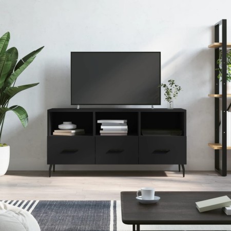 Mueble de TV madera de ingeniería negro 102x36x50 cm en Muebles TV | Comprar online en Foru.es