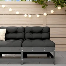 Central sofa with solid gray pine wood cushions by vidaXL, Modular outdoor sofas - Ref: Foro24-825550, Price: 102,80 €, Disco...