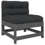 Central sofa with solid gray pine wood cushions by vidaXL, Modular outdoor sofas - Ref: Foro24-825550, Price: 102,80 €, Disco...