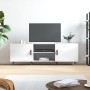 Mueble de TV madera de ingeniería blanco brillante 150x30x50 cm en Muebles TV | Comprar online en Foru.es