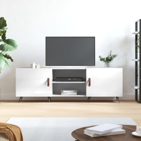 Mueble de TV madera de ingeniería blanco brillante 150x30x50 cm en Muebles TV | Comprar online en Foru.es