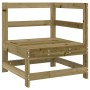 Sofá esquinero con cojines madera de pino impregnada de vidaXL, Sofás modulares de exterior - Ref: Foro24-825547, Precio: 140...