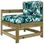 Garden armchair with impregnated pine wood cushions by vidaXL, Modular outdoor sofas - Ref: Foro24-825575, Price: 99,63 €, Di...