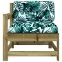 Garden armchair with impregnated pine wood cushions by vidaXL, Modular outdoor sofas - Ref: Foro24-825575, Price: 99,63 €, Di...