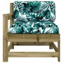 Sillón de jardín con cojines madera de pino impregnada de vidaXL, Sofás modulares de exterior - Ref: Foro24-825575, Precio: 1...