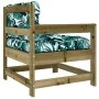 Garden armchair with impregnated pine wood cushions by vidaXL, Modular outdoor sofas - Ref: Foro24-825575, Price: 99,63 €, Di...